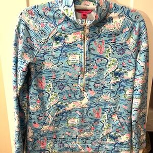 Lilly Pulitizer Skipper Popover~Half-Zip~Sz Sm~Cape Cod~Martha’s Vine~FrenchTerr